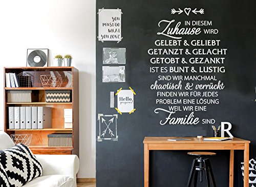 Grandora W1296 Wandtattoo Spruch In diesem Zuhause wird… Liebe Familie Wandaufkleber schwarz (BxH) 58 x 86 cm - 2