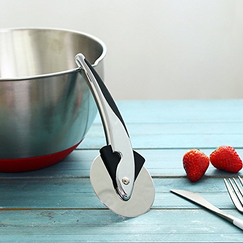 Ohuhu® Edelstahl Pizzaschneider, Pizzamesser, Professional Mehrzweckmesser mit FDA genehmigt - 6