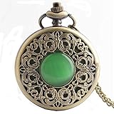 Easy Go Shopping Taschenuhr Creative Hollow Vintage Quarz Taschenuhr mit Kette für Herren und Damen