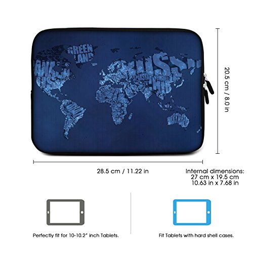 SIDORENKO Tablet PC Tasche f  r 10 - 10 1 Zoll   Universal Tablet Schutzh  lle   H  lle Sleeve Case Etui aus Neopren  Blau