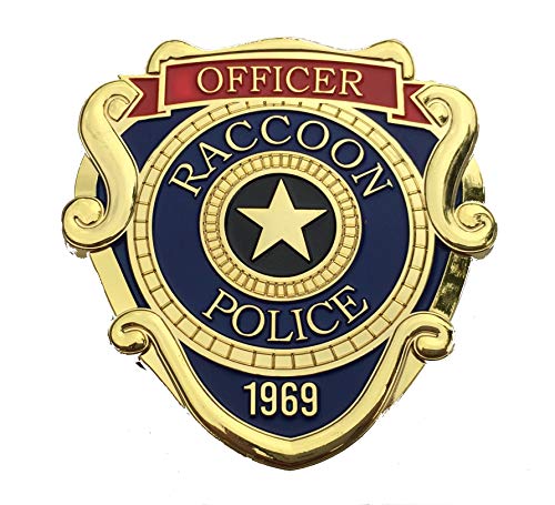 Super6props Resident Evil 2 Remake Raccoon City Costume en métal pour Homme de Ville/Insigne de Cosplay avec épingle Verticale (66mm x 63mm)