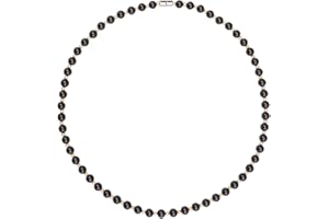 Power Ionics Elegant Unisex Tourmaline Pearl Necklace 8 mm, 48 cm Necklace for Men and Women in Black, with Magnetic Clasp, Jewellery Gift Bag Included