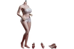 OBEST TBLeague-S38A 1/6 Scale Schaufensterpuppe, Molliger Weiblicher Körper, Bedeckt mit Stahlknochen, Weißer Teint (Keine Kopfschnitzerei)