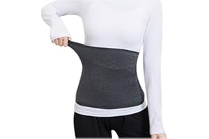Afinder Winter Rückenwärmer mit Tasche(für Wärmekissen/Kirschkernkissen) Elastisch Nierenwärmer Dicken Wolle Nierengurt Sportbandage Bauchwärmer Wärmegürtel Leibwärmer Hüftwärmer Bauch Taille