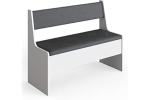 Vicco Banco de Comedor Roman, Blanco/Antracita, 106 x 42 cm