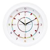 Easily Learn to Tell The Time Children's Wall Clock, Silent Movement. 1 YEAR MONEY BACK GUARANTEE, NO QUIBBLE (Kitchen &amp; Home)