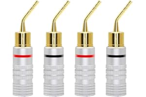 CERRXIAN Pozłacana 2 mm wtyczka bananowa typ śruba głośnik audio wtyki kabel złącze adapter (4 szt.)