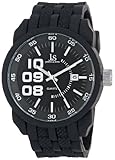 Joshua & Sons Herren Armbanduhr Schwarz Metall mit Strukturiertem Silikon Band