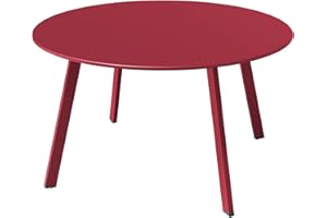 Grand patio Coffee Table Side Table Round End Table for Outdoor 70CM X 70 CM Lightweight Beside Table for Garden Terrace Living Room Office Outdoor Indoor Balcony -Red