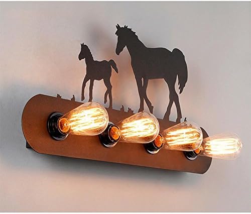 Loft Industry Aisle Iron Art Retro Mustang Wall Lamp Mirror Light Apply To Balcony Bedroom