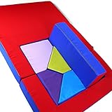 Spielsofa 4in1 Kindersofa Spielmatraze für das Kinderzimmer Spielpolster Softsofa blau/rot Puzzle Kinderzimmersofa Spieltisch Kindermöbel - 6