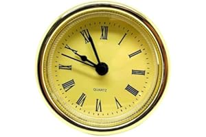 DANS CLOCK SHOP New Quartz Replacement Round Gold Bezel Clock Insert 61mm (B) - Suitable For A Clock Hole 57-59mm