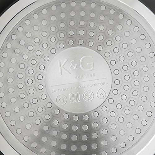 Aluminium Pfannen-Set 3-teilig von K & G seit 1948 geschmiedete Aluminiumpfannen Quantum2 beschichtet , für alle Herdarten/induktionsgeeignet, Antihaft - 5