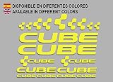 Material de alta resistencia Ecoshirt 6E-MVH3-X1C8 Pegatinas Cube F177 Vinilo Adesivi Decal Aufkleber Клей MTB Stickers Bike, Amarillo