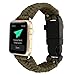 Produktbild YOUMI Für Apple Watch Serie 1/2 42mm, 2017 Neue High Strength Nylon Seil Armband Uhr Ersatz Strap Band mit Kompass (ArmyGreen)