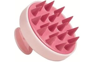 GENERISCH Silikon-Kopfmassagebürste, Wasserdichte Shampoo-Massagebürste mit Weichen Noppen, Haarpflege-Werkzeug (Rosa)