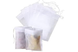 DUORIES 400 sztuk pustych torebek do herbaty, z zaparzaczem, sznurkiem, woreczki filtrujące, papier filtrujący, filtr do herbaty, sznurek do ściągania, torba na herbatę, kawę, herbatę owocową, kwiaty herbaty, przyprawy, proszek ziołowy, 10 x 15 cm