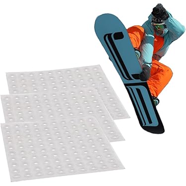 Stomp Pad Snowboard 12 Pezzi | Piastre Antiscivolo Trasparenti | Per Attacco Snowboard | Set Da 2 Con Nastro