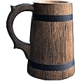 ANCIENT SHOPPEE Wooden Beer Mug for Birthday or Home Decor Gift, Brown 1 Piece Antique Ancient Style Multipurpose || Food Safe
