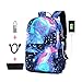 Produktbild CCDZ Leuchtend Galaxis Rucksack Mit USB-Ladeanschluss Notebooktasche Draussen Drucken Computer Rucksack Junge Mädchen Allgemeiner Zweck Neutral Schulanpassung Schultasche,Blue