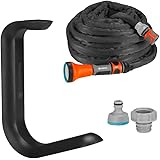 Gardena Textilschlauch Liano 15 m Set und Schlauchhalter TapFix: Flexibler Gartenschlauch mit geringem Eigengewicht, Starkes 