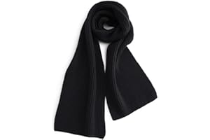 Flysluo Schal Herren, Klassische Strickschal Herren Schal Winterschal Feinstrick Unisex Warmer Edler Männer-Schal,Größe 185 x 35 cm