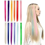 extensions bunt bestellen ♕LENTH: 22 Zoll (55 cm); Breite: 1,6 Zoll (4 cm). Sie können sie föhnen, strecken, kräuseln, waschen und auf die gewünschte Länge zuschneiden, als wären sie echte Haarsträhnen.