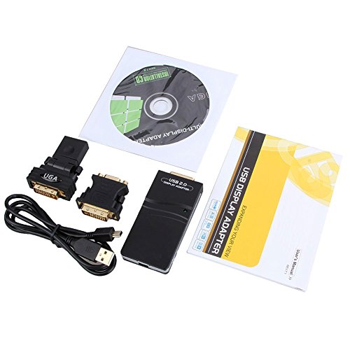 Top-Longer USB 2.0 to VGA/DVI/HDMI Video Graphics Adapter Card for Multiple Monitors up Monitors up to 1920×1080 / 1600×1200 Each Black - 5
