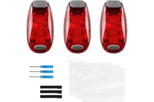 DAGORD 3 pièces Lumières de Sécurité à LED avec Clip Feux de Sécurité LED Jogging Lampe de Poussette Lumière de Sécurité LED Running pour Joggeurs Écoliers Cyclistes Grimpeuses Sacs à Dos Animaux