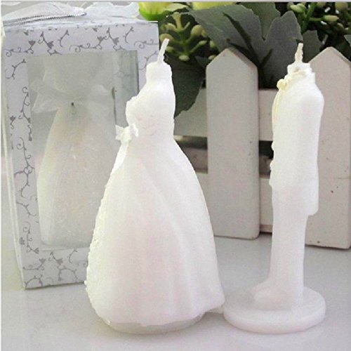 OFT 1paar Braut mit Bräutigam Hochzeitskerze Hochzeit Hochzeitskerzen für Wedding (weiss) - 2