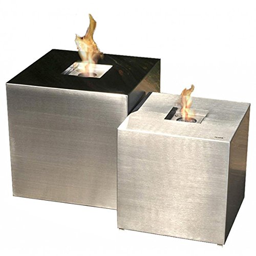 HARK Design Würfel Ethanolsäule Fuego 15 Deko Terrassenfeuer Garten Edelstahl
