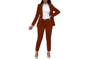 NHNKB Anzug Damen Elegant 2 Teiler Business Damen Set Kleidung Elegant Damen Anzug Elegant 2 Teilig Schwarz Frauen Solid Langarm Anzug Taschen Hosen Hosen Anzug Outfit Damen Festlich​