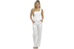 Style It Up Womens Ladies Linen Trousers Pants Summer Casual Holiday Beach Chino Khaki Cargo