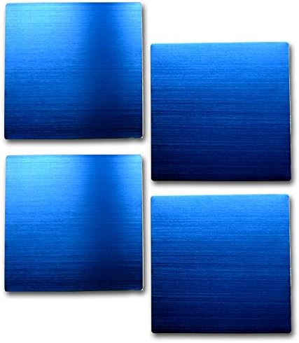 Set of 4 Anodized Aluminum Stamping Blanks – Charms – Tags ~ Unique Extra Large 3.5"/8.89 cm Squares ~ Slightly Rounded Edges