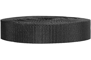 NOVATO Heavy Duty Webbing Strap Tape - 5 metres - Rucksack/Backpacks, Luggage/Cargo Strapping, Belts (Black, 25 MM)