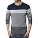 Produktbild JUSTSELL Langarmshirts Pullover Herren Herbst Winter,Männer Gestreift Sweatshirt Runder Ausschnitt Streetwear - Sweatshirt Casual Pullover Tops