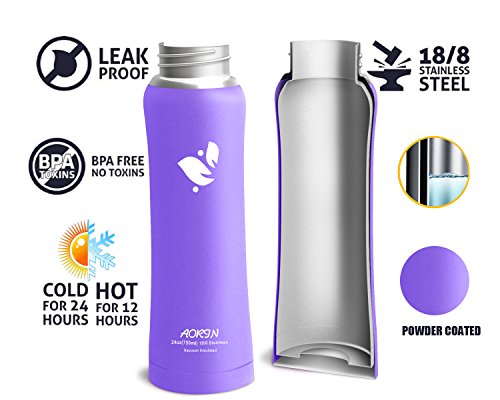 Trinkflasche Edelstahl Isolierte Wasserflasche 24oz Mouth Large Capacity Double Wall Design mit Leck Proof Flip Top Stroh Cap – Inklusive Wasserflaschen Beutel & Flasche Schnalle & Stroh Pinsel. Sport trinken Flasche ist BPA frei, umweltfreundlich und hält Eis über 24 Stunden 750ml-24oz Wasserflasche – Pulver Beschichtung Backen Handwerk. Beständig gegen Kratzer und leicht zu reinigen. - 5