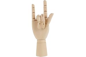 SMANDY Modellhand aus Holz Hölzerne Menschliche Flexible Holzhand Modell Zeichnungsmodell für Anfänger, Profis und Künstler(10" rechte Hand)