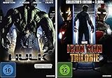 Der unglaubliche Hulk + Iron Man Trilogie (1-3) im Set - Deutsche Originalware [4 DVDs] - Liv Tyler, Tim Roth, William Hurt, Tim Blake Nelson, Robert Jr. Downey, Terrence Dashon Howard, Samuel L. Jackson, Gwyneth Paltrow Edward Norton
