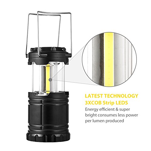 Camping lampe, Elekin Superhelle Led Camping laterne, Tragbar für Outdoor, Camping etc., IPX4 Wasserdicht, Faltbare, Streckbare Lampe - 2