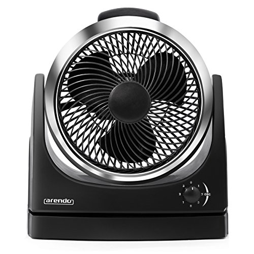 Arendo Tisch-Ventilator / Oszillationsfunktion ca. 100° (schwenkbarer Standfuß) | Standventilator 30cm (Wandbefestigung möglich) | innovative Zirkulationstechnik | Leistungsaufnahme: 33W | hoher Luftdurchsatz | Neigungswinkel verstellbar (90°) - 2