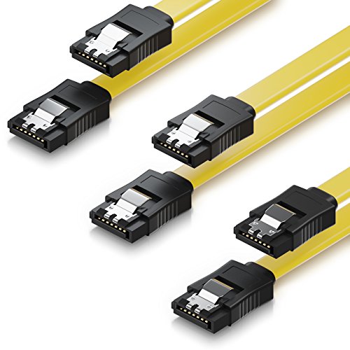 SET - 3x deleyCON [0,5m] S-ATA 3 Kabel - PREMIUM SATA 3 HDD / SSD Datenkabel mit Clip - 2x Stecker gerade - Übertragungsraten bis zu 6 GBit/s - flexibles PREMIUM S-ATA 3 Kabel - schnelle und sichere Datenübertragung - passgenaue, stabile Stecker mit Verriegelung - abwärtskompatibel - Länge: 50cm / Farbe: Gelb