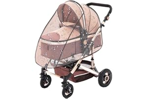 AHDMR Habillage Pluie pour Poussette en EVA Housse de Pluie Poussette Cape de Pluie Landau Imperméable Protection Contre Pluie Vent Neige Bâche Pluie Poussette Universelle pour Voyage Sortie,Transparent