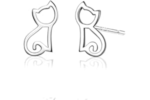 Belons 925 Sterling Silber Niedliche Katze Kätzchen Ohrstecker Mädchen Ohrstecker Ohrringe Ohrschmuck