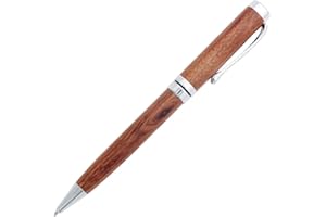 Gullor Stylo à bille rétractable en palissandre fabriqué à la main, stylo en bois naturel, clip argent