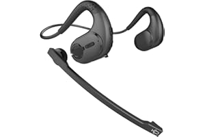 Giveet Bluetooth 5.3 Headset with Detachable Microphone, DSP Noise Cancelling Wireless Headset for Phone PC Laptop, Open Ear Comfort Headphones for Office Home Working Driving Running, 12 Hrs Playtime