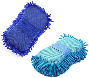 CarEmpire 2pc Super Car Wash Car Hand Soft Towel Microfiber Car Cleaning Sponge Block Car Washing Supplies (Random Color, Pack of 2)