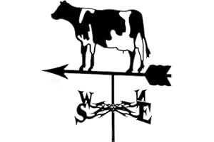 DAKOMYO ANCNA Girouette Vaches Ornement Girouette pour Montage sur Toit Extérieur Ferme Scène Jardin Pieu Girouette Indicateur de Direction du Vent avec Revêtement Antirouille
