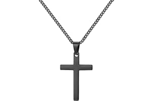 Maykafay Stainless Steel Cross Chain Necklace For Men, Crucifix Necklace for Men, Gift for Birthday/Christmas/Easter/Thanksgiving Day, 23.62 in Chain Necklace