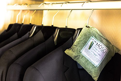 Le Sac MOSO (Die Moso Tasche) Version 200GR – Natürliche Luftreiniger , Deodorant, Feuchtigkeitsabsorber , geruchlos – gefertigt aus 100% Bambuskohle – 200 Gr Grau - 8